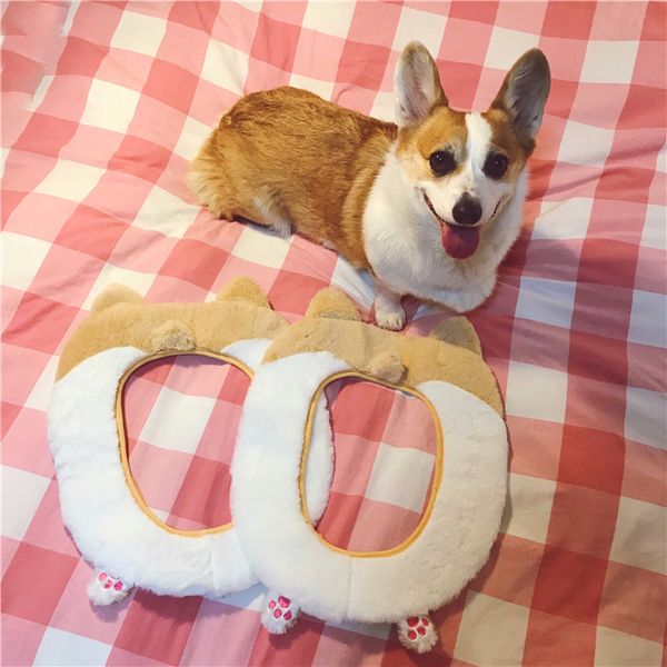 

cute corgi dog butt peripheral toilet ring pad universal plush cushion autumn and winter warm dog animal gift home toilet seat covers