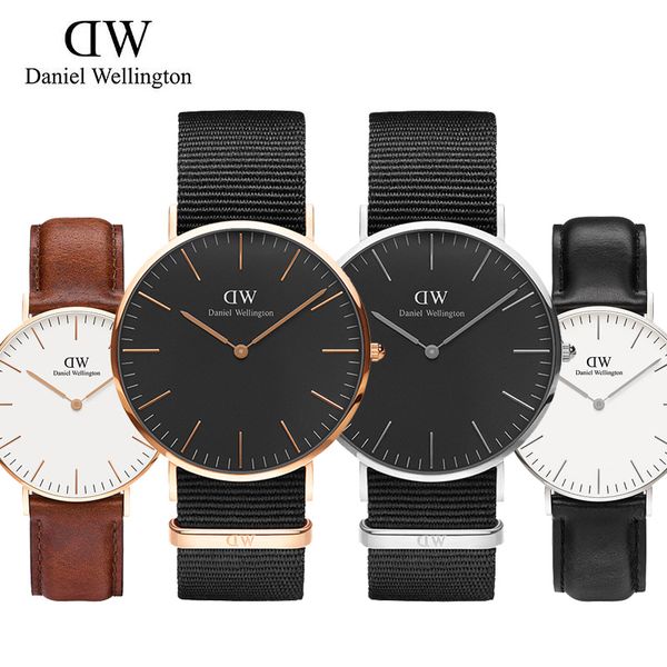 

2019 New Daniel Men Rose Gold watches High Quality 3A Red Blue Nylon Belt Business Casual DANIEL WELLINGTON DW Brand Quartz Bracelet Watch