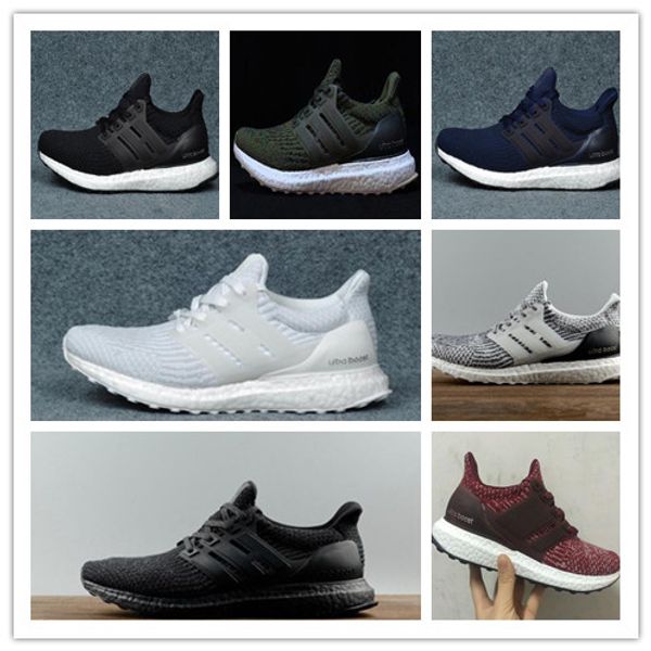 

mens ultraboost 3.0 4.0 uncaged casual shoes men women ultra boost 3.0 iii primeknit white black athletic shoes size 36-47
