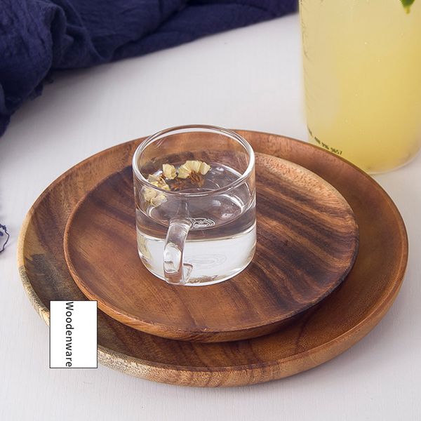 

japanese style breakfast dessert office thickened fruit saucer wooden tray dinner plate holder leakproof kitchen tool