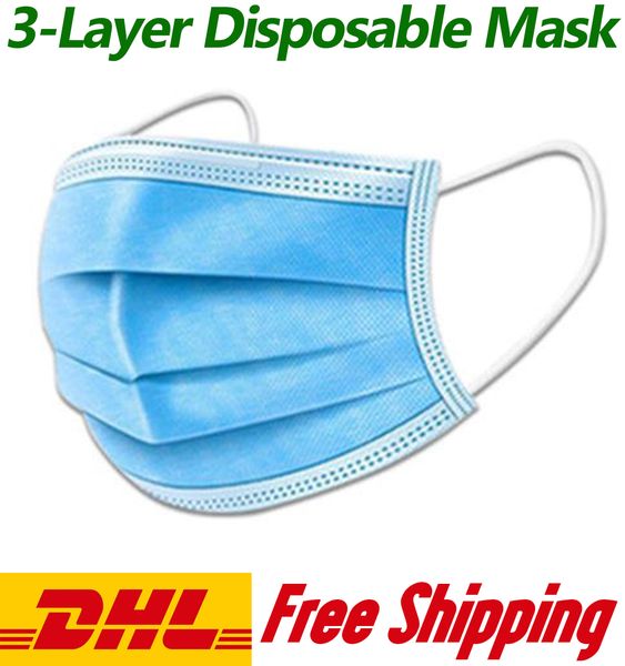 

disposable protective face mask, dust mask, ce certification, 3-layer non-woven plus melt blown cloth, dhl express