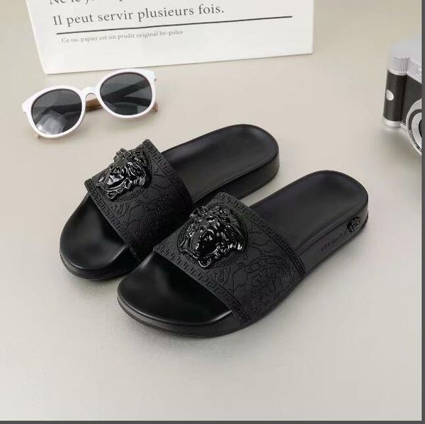 

2019 slippers sandals designer slides luxury brand designer shoes animal design huaraches flip flops loafers for men and women by shoe06, Black