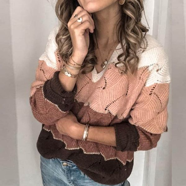 

women's sweaters winter patchwork sweater women autumn casual o neck long sleeve knitted female loose pullovers drop, White;black
