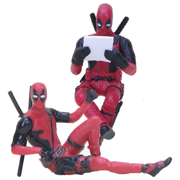 

7cm marvel x-men deadpool action figure sitting posture collection model anime pvc mini doll toys decoration christmas birthday gift in box