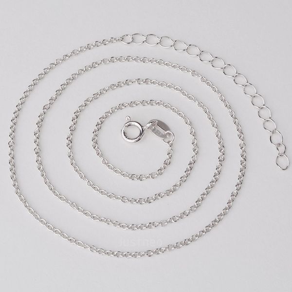 

justneo solid 925 sterling silver oval cable chain necklace with rhodium plate, spring clasp fine jewelry jn029