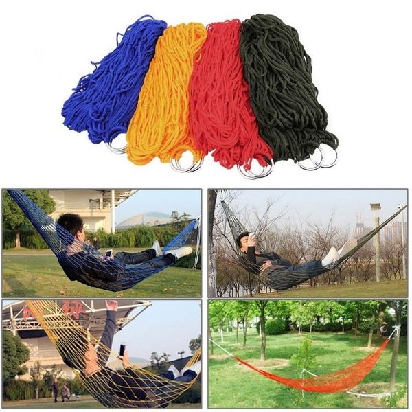 

hanging hammock hammock swing 9 strands nylon rope hike field survival hanging bed strong picnic tent outdoor sport camp