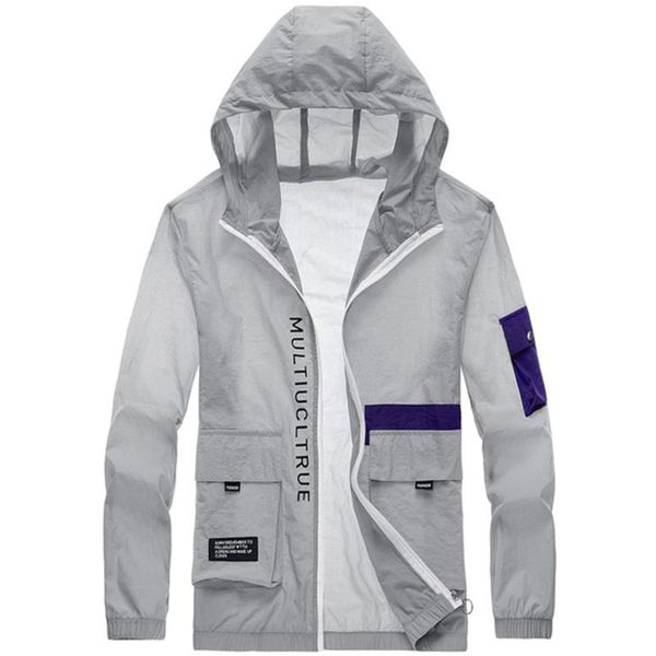 

men's jackets 2021 summer sunscreen light and thin jacket for youth sun uv proof coat men women's casual hoodie, Black;brown