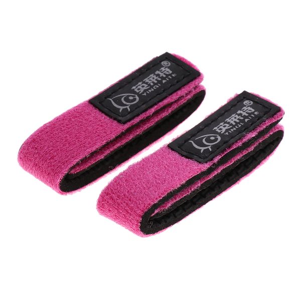 

2x fishing rod belts wrap bands pole straps ties pole holders red