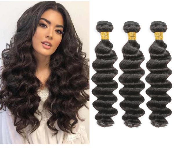 Viya Brazilian Human Hair Loose Deep Bundles Machine Double Weft