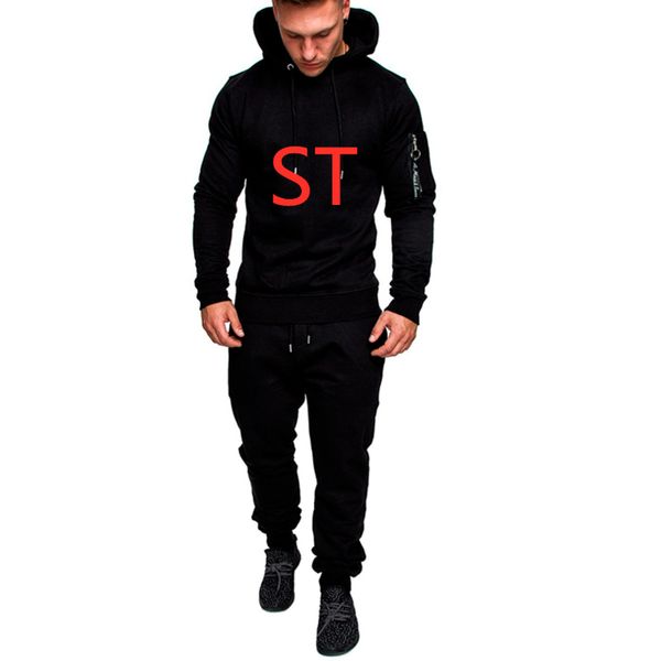 

st fashion for men's customn any logo spring coats full sportswear tracksuits sets mans pullover hooded slim pants outwear suits, Gray