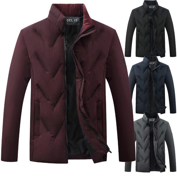 

2019 autumn and winter cool shoulder emblem down jacket cotton-padded clothes young and middle-aged cotton-padded clothes men's, Black