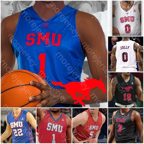 

custom smu mustangs basketball jersey ncaa college tyson jolly isiaha mike feron hunt ethan chargois cj white emmanuel bandoumel, Black;red