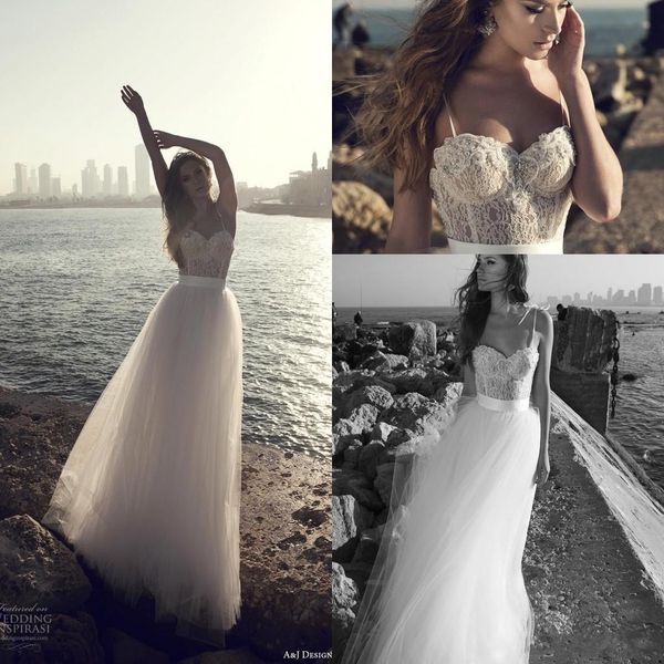 

vintage beach lace beaded boho wedding dresses 2020 spaghetti a-line floor length bridal dresses simple bohemian wedding gowns