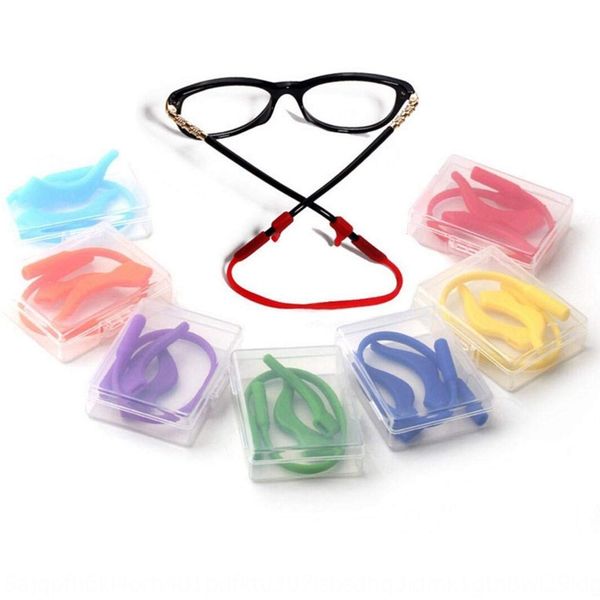 

soft silicone anti-slip cover silicone accessory cover hook ear holder ear hanging glasses accessories fixed rope set glasses chain, Blue