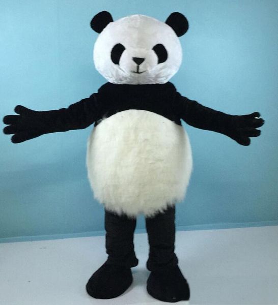 

2019 factory sale a big furry belly panda mascot costume for to wear, Red;yellow
