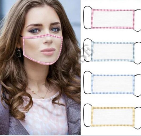 

dhl женщины clear face mask tpu прозрачные маски видимый lip глухонемой lip reading с нарушением слуха глухой преподавание маски обложка 4 ц, Blue