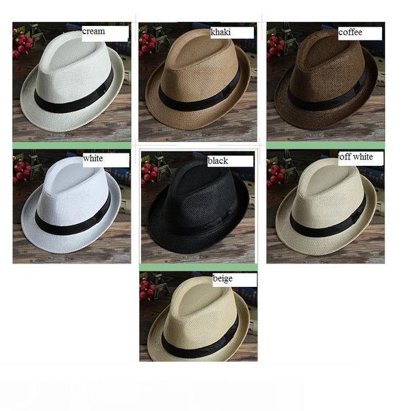

men women panama straw hats fedora stingy brim hats soft vogue for 7 colors summer sun beach caps linen jazz, Blue;gray