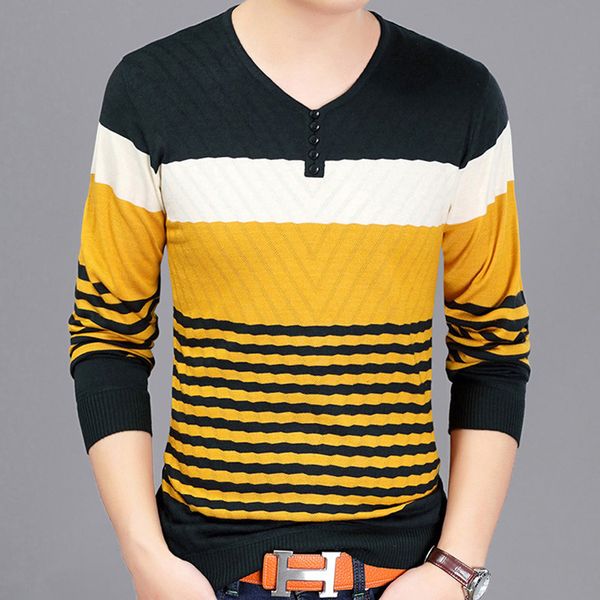 

2018 brand new casual social striped pullover men sweater shirt jersey clothing pull sweaters mens fashion male knitwear 312, White;black