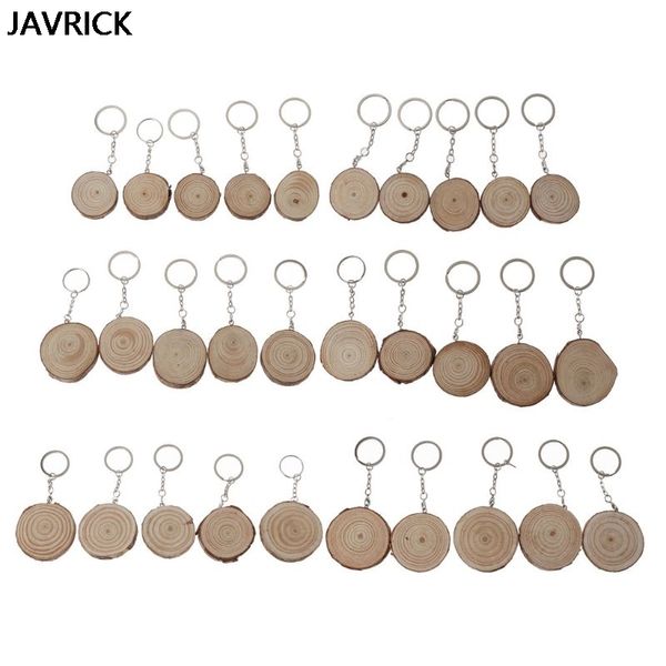 

10pcs unfinished natural wood slices keychain wooden blank hand-painted pendant diy keyring car bag charm jewelry making, Silver