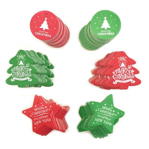 

100pcs christmas series tags paper gift label tag diy crafts hang tag gift baking wrapping decorative card christmas decor
