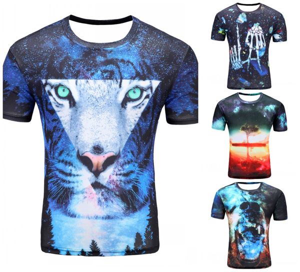 

2017 galaxy space printed creative cat 3d t shirt men's thinkers/novelty/pizza cat/tree 3d tee clothes dropshipping, White;black
