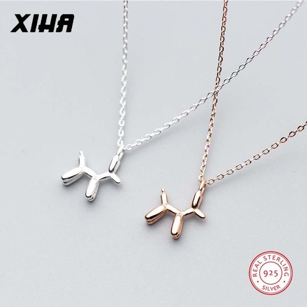 

твердое 925 стерлингового серебра ожерелье смазливых животных собака подвеска для ювелирных изделий женщин маленьких девочек детей шарм chok, Silver