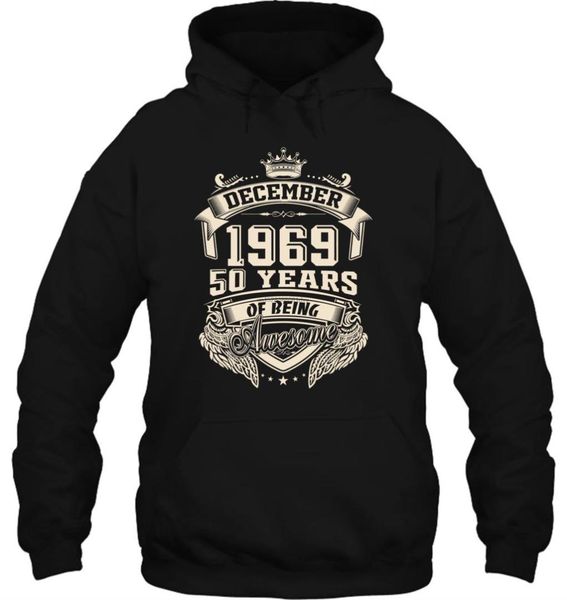 

men hoodie born in december 1969 50 years of being awesome hipster oversize crewneck custom shirts women streetwear, Black