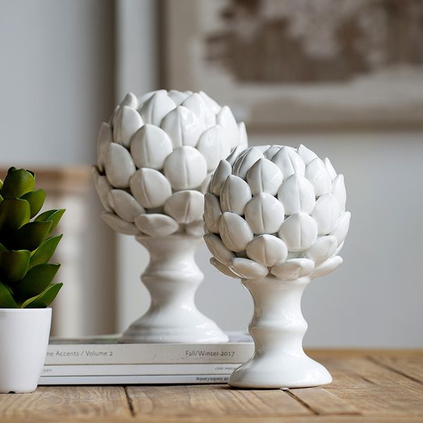 

ceramics lilium pineapple head art sculpture lily figurines ceramics crafts home decoration accessories for living room r5002