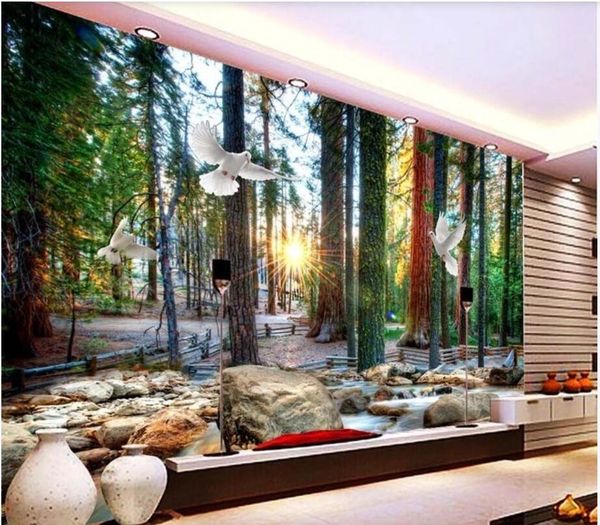 

wdbh 3d p wallpaper custom mural european-style woodland scenery tv background home decor 3d wall murals wallpaper for walls 3 d