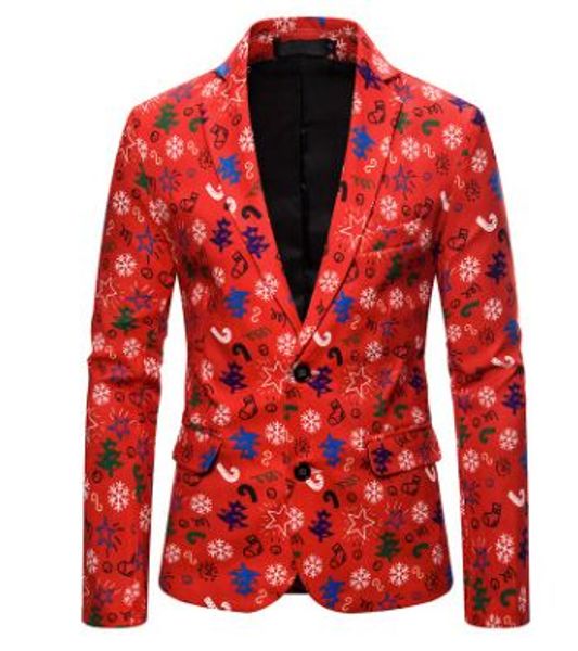 

vogue men's fashion suit party coat casual slim fit blazer buttons suit 3d christmas floral print painting blazers jacket men, White;black