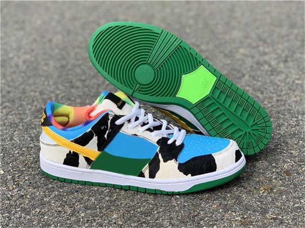 

chunky dunky ben jerrys x dunk low pro qs basketball shoes men women lagoon pulse black university gold cu3244-100 sneakers whit box
