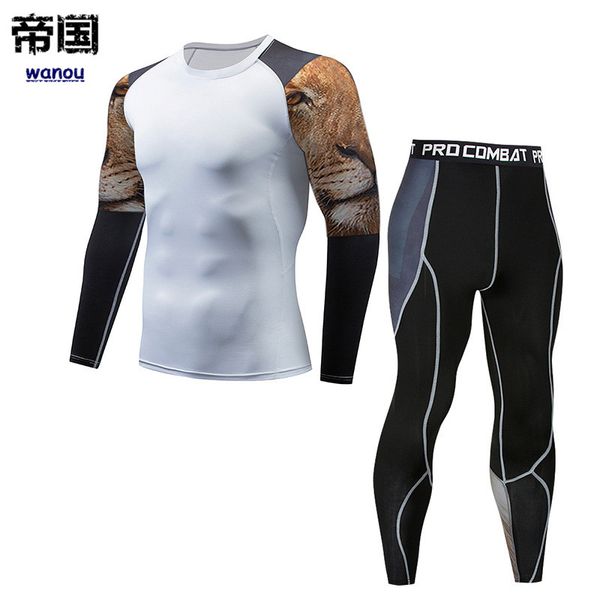 

sportswear tracksuit men new fashion t shirt pants fitness sports workout running basketball gym elastic quick dry breathable activewear