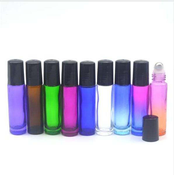 

1pcs colorful 10cc roller glass bottle empty fragrance perfume essential oil bottle 10ml roll-on bottle refillable bottles