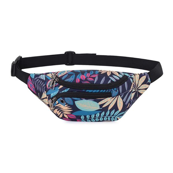 

multi function women's men's one shoulder messenger waist bag nylon fashion printing women's zipper hip chest bag
