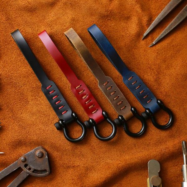 

handmade leather key ring classical key chain antique key holder fashion leather accessory, Silver