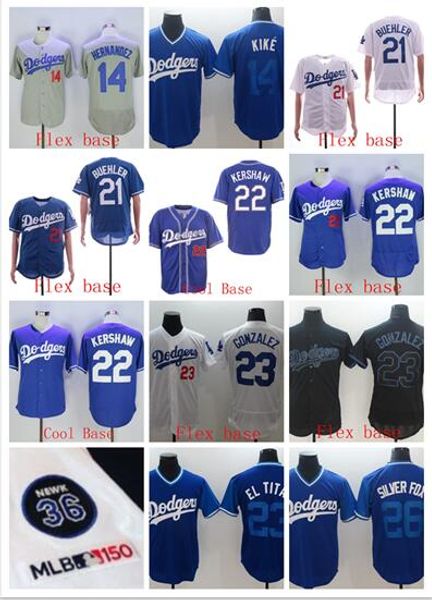 

Whole ale dodger 21 buehler 14 hernandez kike 23 gonzalez flex cool white blue gray black ba eball jer ey titched ba e