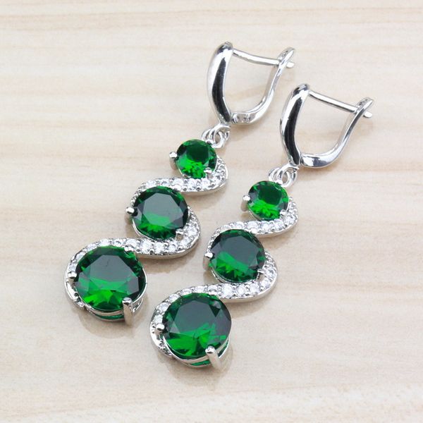 

good quality 925 silver women earring jewelry color blue white green purple red black long drop earrings gift box, Golden