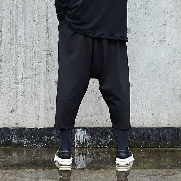 

men streetwear hip hop punk gothic harem trousers male dark black cross pants japanese harajuku loose casual wide leg pants