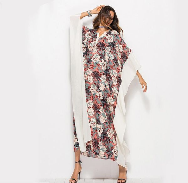 

fashion woman women's wear middle east muslim robe chiffon edge bat sleeve easy dress women's clothing casual dresses make in chin, Black;gray