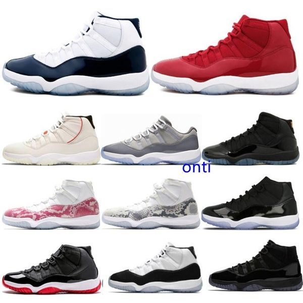 

11 11s concord high 45 xi women men basketball shoes cap gown prm heiress gym red chicago platinum tint sports sneakers with, Black