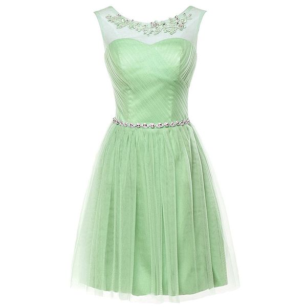 

очаровательная sheer шеи mint green платья невесты кружева аппликациями короткие платья невесты из бисера талия украшения boho горничной чес, White;pink