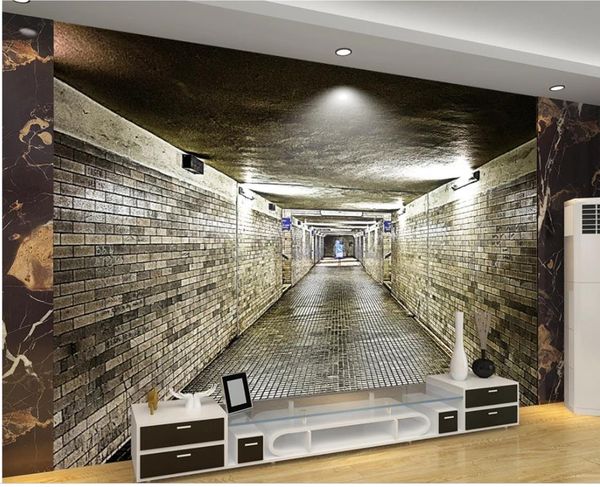 

european underground tunnel mural 3d wallpaper 3d wall papers for tv backdrop