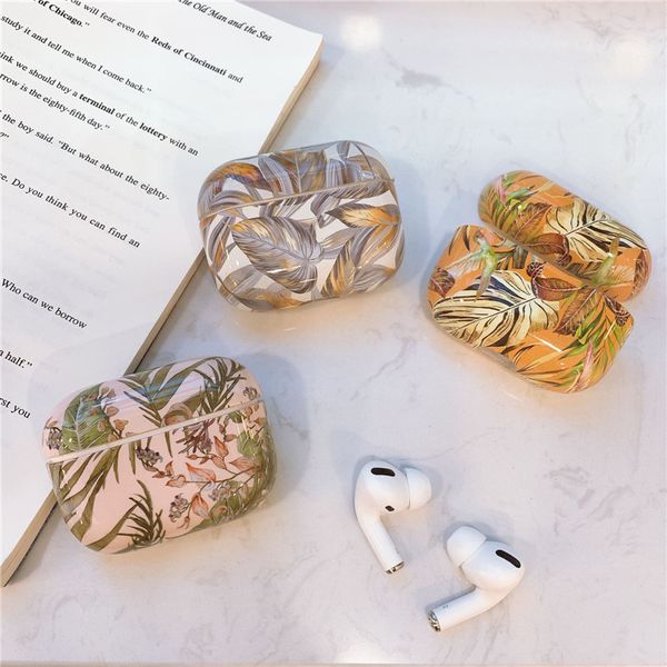 

vintage plantain banana leaf hard earphone cover for apple airpods pro case
