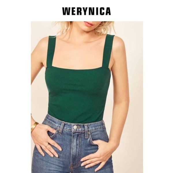 

werynica female t-shirt for women tank women clothes 2019 basic summer knitted streetwear elastic, White