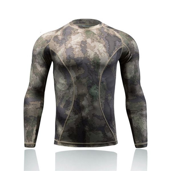 

outdoor sport tactical camouflage hiking t-shirt quick dry army compression shirt men long sleeve hunting combat shirt, Gray;blue