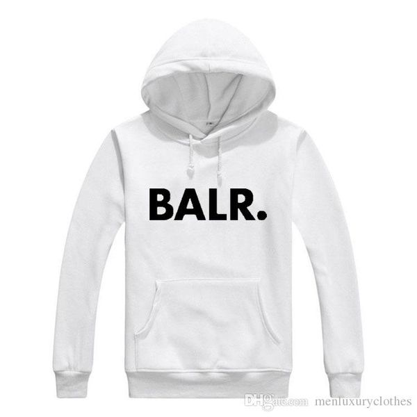 

stylish hiphop men balr. terry hoodies male autumn spring fashion slim fit letters hooded sweatshirts, Black