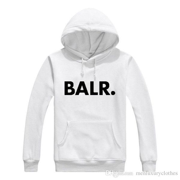 

stylish hiphop men balr. terry hoodies male autumn spring fashion slim fit letters hooded sweatshirts, Black