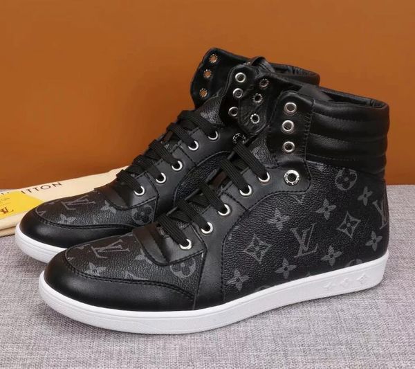 

designer men boots shoes sneakers genuine leather men stripes men casual shoes flat boots size 39-46 no box, Blue;gray