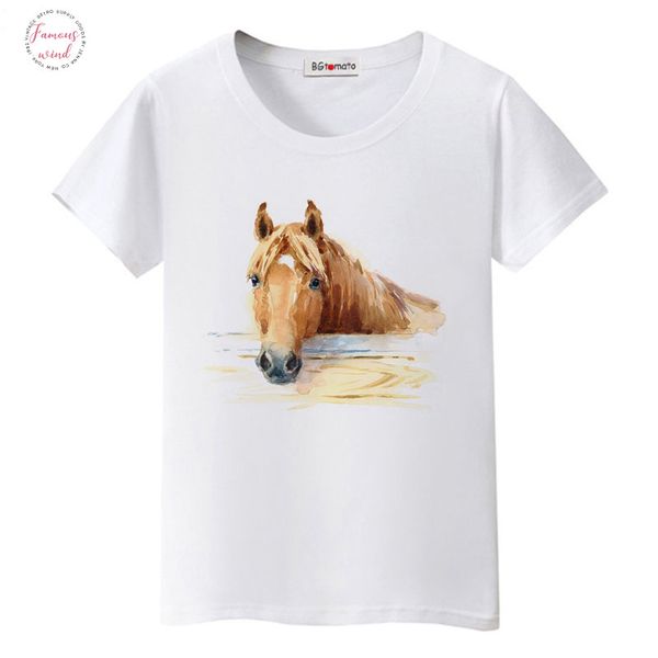 

super cool 3d horse tshirt cool summer funny tees original brand casual shirt lovely 3d horse t shirt, White