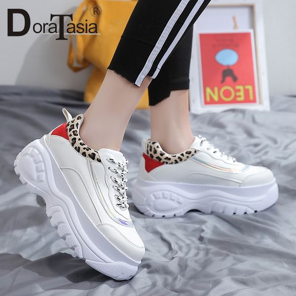 

doratasia 2019 new ins large size 36-41 leopard sneakers women fashion high dad shoes women casual shoes woman, Black